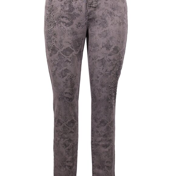 Joseph Ribkoff NWT Gray Python Denim Bejeweled - Picture 5 of 5